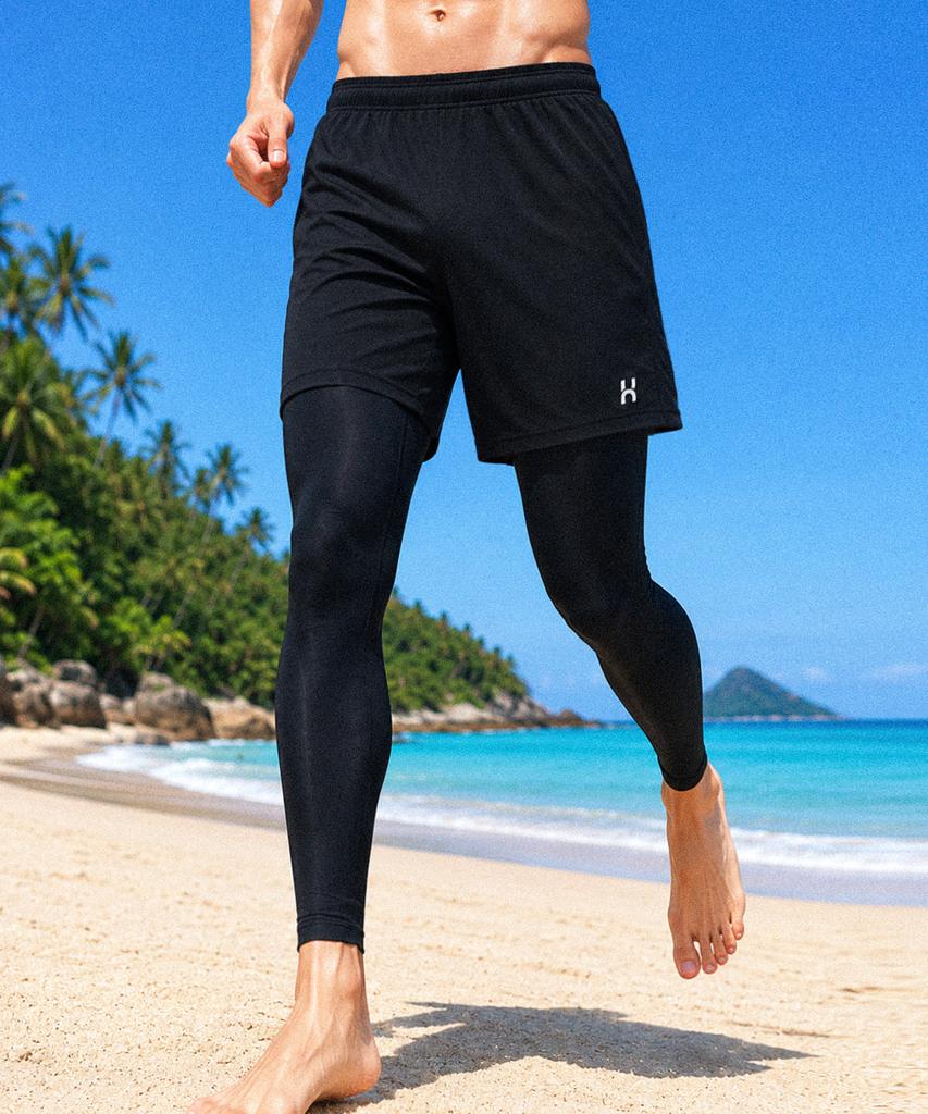Helingbon Men'S 2-In-1 Shorts Water Multi Leggings Pants (1 Color) / Ac501M