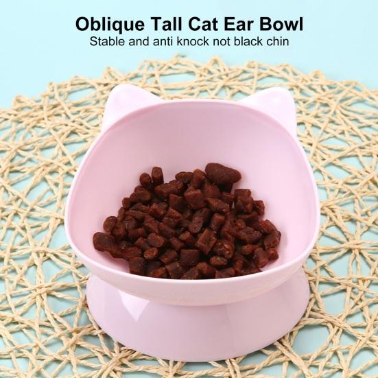 Cat Bowl with Detachable Base Anti-spill Ergonomic Design Easy To Clean Anti Pollution Drinking Bowl Neck Protect Cat Food Bowl