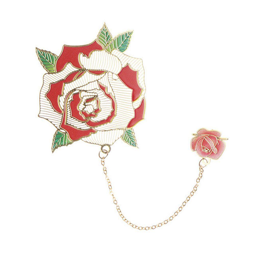 Leaf Rose Flower Chinese Style Metal Bookmark Vintage Bookmark Hollow Bookmark Leaf Bookmark