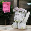 DIY Rose Flower Flower Wreath Flower Pot Epoxy Resin Silicone Mold Flower Wreath Goddess Girl Vase Concrete Gypsum Silicone Mold