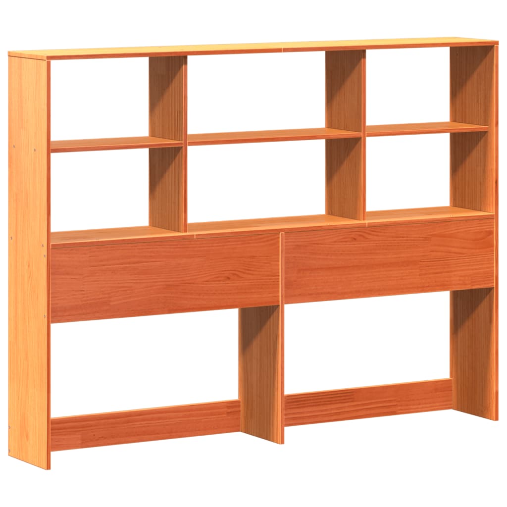 Headboard with Storage Space Wax Brown 150 Cm Solid Pine Wood