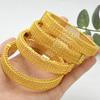 24K Gold Plated Dubai Bridal Bracelet Alloy Nigerian Ladies Sand Gold Bracelet Jewelry