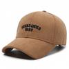 Autumn Winter Corduroy Baseball Cap Men Outdoor Letters Duck Tongue Cold Warm Women Cap