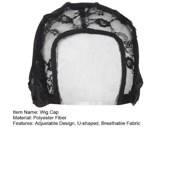 Women Wig Cap Adjustable U-shaped Lace Wig Cap Breathable Reusable Washable Non-Slip