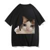 Sad Cat Meme Dames Unisex T-shirt met Korte Mouwen Grappig Grafisch T-shirt Comfortabele Zachte Casual T-shirts Grappige Dagelijkse Draag Tees