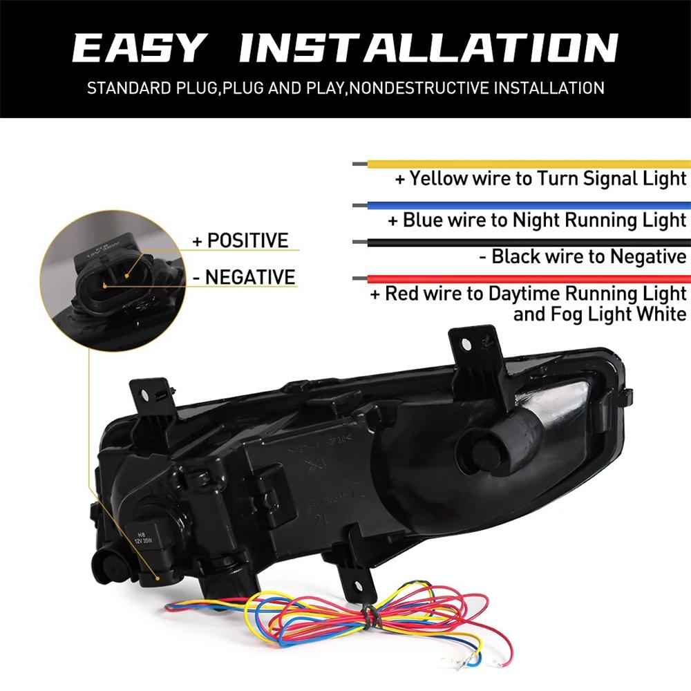 2x LED Daytime Running Light DRL Lamp For Nissan Xtrail Sentra Rogue Kicks 17-20