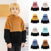 Kinder Colorblock Hoodie Plüsch Winteroberteil