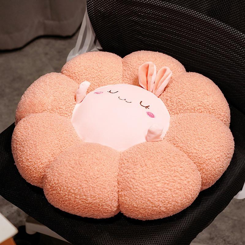 Teddy Plush Animal Pumpkin Seat Cushion With Embroidered Design For Living Room And Bedroom Comfort