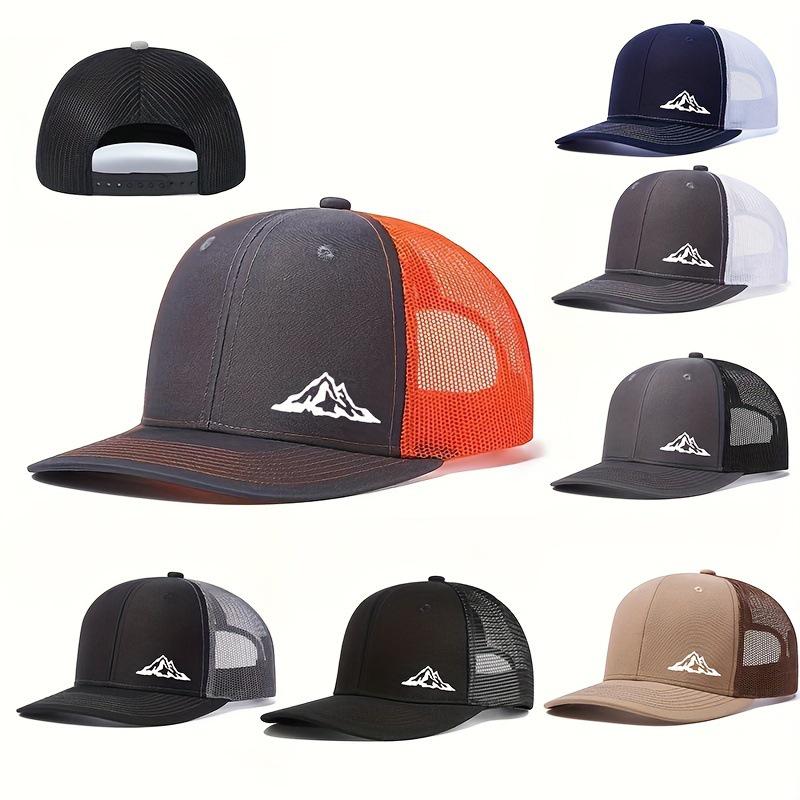 Creative Mountain View Trucker Hat: Curved, Quick-Dry Mesh Cap for Men