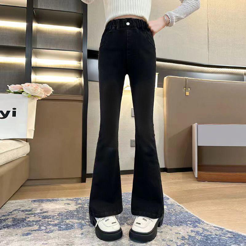 2025 Korean-Style Girls' Slimming Flare Jeans – Trendy Spring/Autumn Fashion