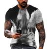 T-shirt vintage da uomo Felpa con stampa angelo 3D Felpa casual a maniche corte allentata T-shirt oversize per uomo Abbigliamento Camiseta