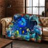 26 Style 3D Illusion Sea Underwater World Dolphin Flannel Blanket,Cozy Soft Throw Blanket for Home Bedroom Bed Sofa Cover Gift