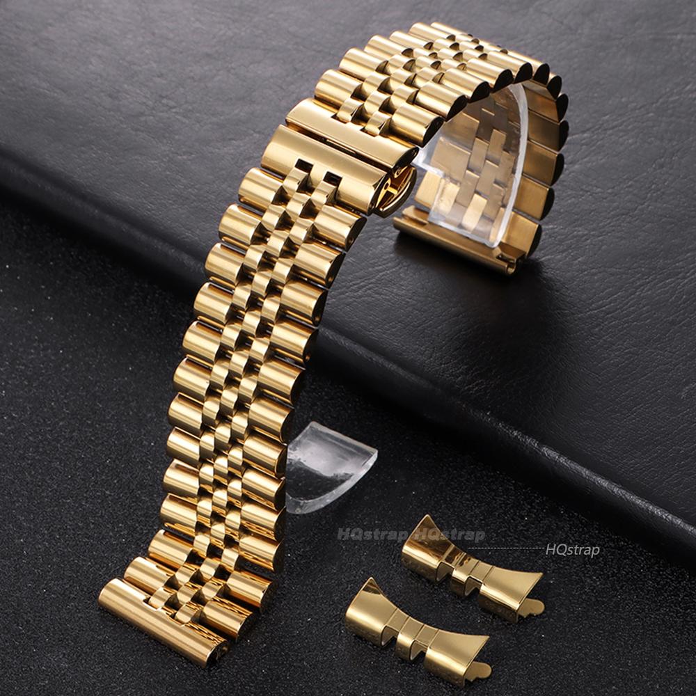 Massief Roestvrij Staal Horlogeband voor Rolex Platte Gebogen Eindband 12 13 14 16mm 17mm 18mm 19mm 20mm 21mm 22mm Heren Dames Armband