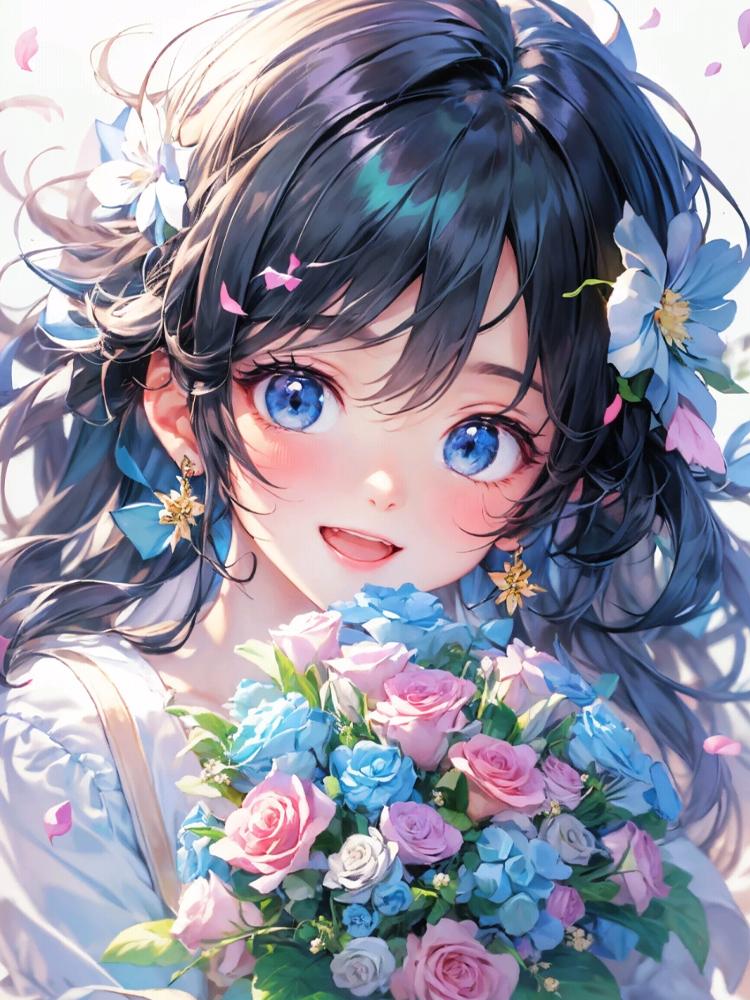 DIY Diamond Painting Cartoon Flower Girl Full Diamond Mosaic Embroidery Dream Cross Embroidery Set Art Home Decoration