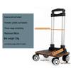 Chariot à roulettes pliable pour sac à dos d'étudiant en alliage d'aluminium avec roues universelles
