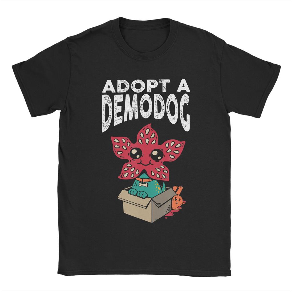 Adopt A DemoDog T Shirt Summer 100 Cotton T Shirts For Couple Harajuku Print Tee Shirt ShortSleeved Y2K Casual Clothes