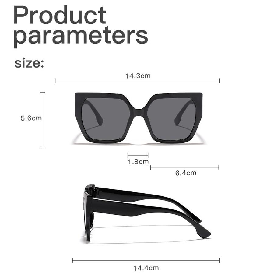 Módní čtvercové sluneční brýle s velkým rámem pro ženy Trendy značkové designové černé nadměrné sluneční brýle dámské stínidla brýle UV400