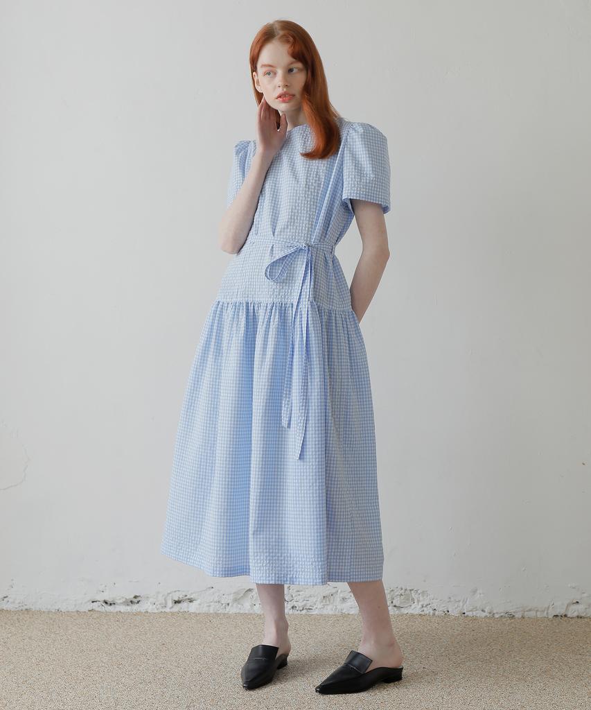 Paul And Alice Check Long Dress /Blue