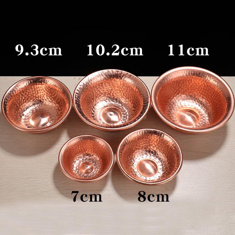 Hammered Red Copper Water Bowl Handcrafted Multiple Sizes Durable for Altar Spiritual Offering Home Decor Gift