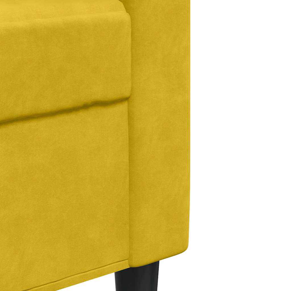 2 Seater Sofa Yellow 140 Cm Velvet