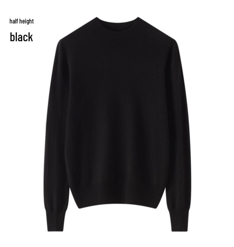 Women's 100% Pure Wool Seamless Knit Sweater - Machine Washable, Round Neck, Autumn Style