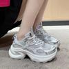 Thick-soled Dad Shoes Women's 2024 Summer New Mesh Breathable and Lightweight Running Sports Shoes Show Small Feet and Increase Height Women's Shoes