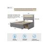 Gepolstertes Bett - MUVOE - 90x200 cm - LED-Beleuchtung - 2 Schubladen - Hellgrau