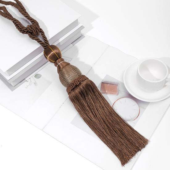 1 Pair Tassel Curtain Tiebacks Decorative Curtain Ties Elegant Long Fringe Curtain Holders for Window Curtains Door Curtains Home Decor