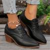 Trendy Soft Leather Mid-Heel Shoes Straps Thick Heel Single Shoes Four Small Leather Shoes Women'S Shoes Wholesale