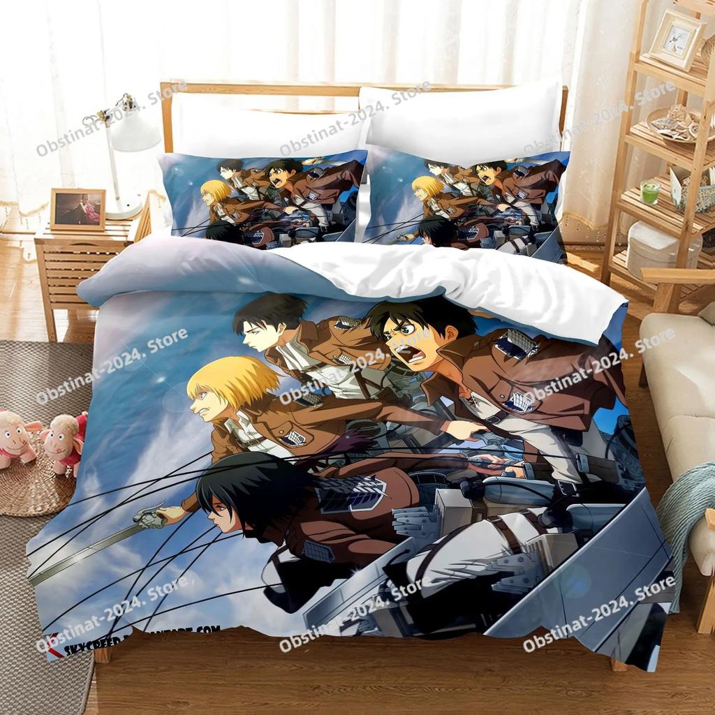 New Attack On Titan Bedding Set Single Twin Full Queen King Size Attack On Titan Bed Set Children Kid Bedroom Duvet Cover Sets