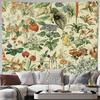 Vintage Botanisch Wandtapijt Wandhanger Bloemen Natuur Decor Groen Wandkunst Cottagecore Esthetiek Huisdecoratie Kamerverdeler Slaapzaal