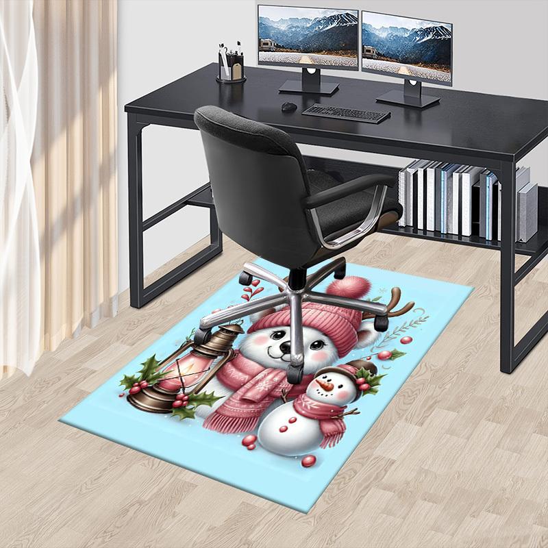1PC Polar Bear Snowman Extra Large Non Slip Floor Carpet, Office, Family, Studio Large Area Rug Indoor Rugs, Bold Statement Piece