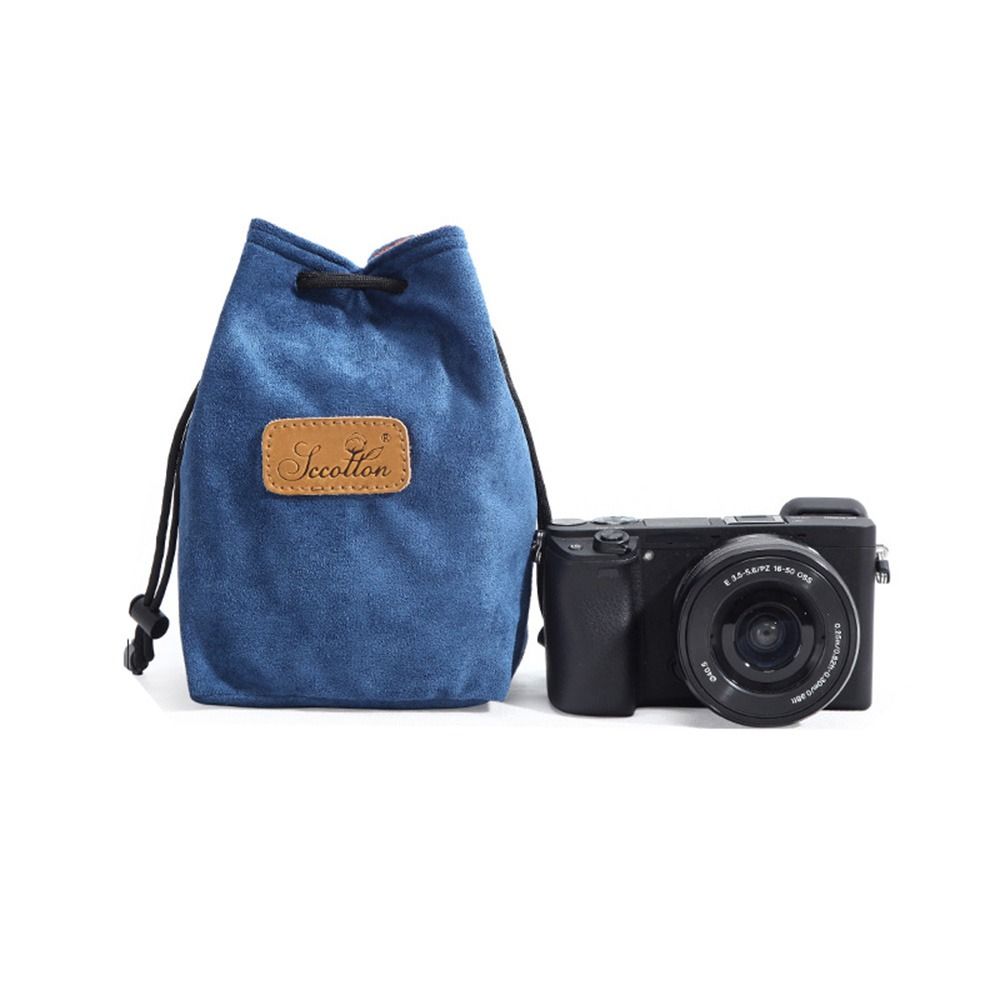 Soft Camera Storage Bag Portable Dustproof Lens Protective Case Waterproof Handbag DSLR Drawstring Bag for Canon/Nikon Camera