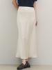 G And Gb Satin Long Skirt_White