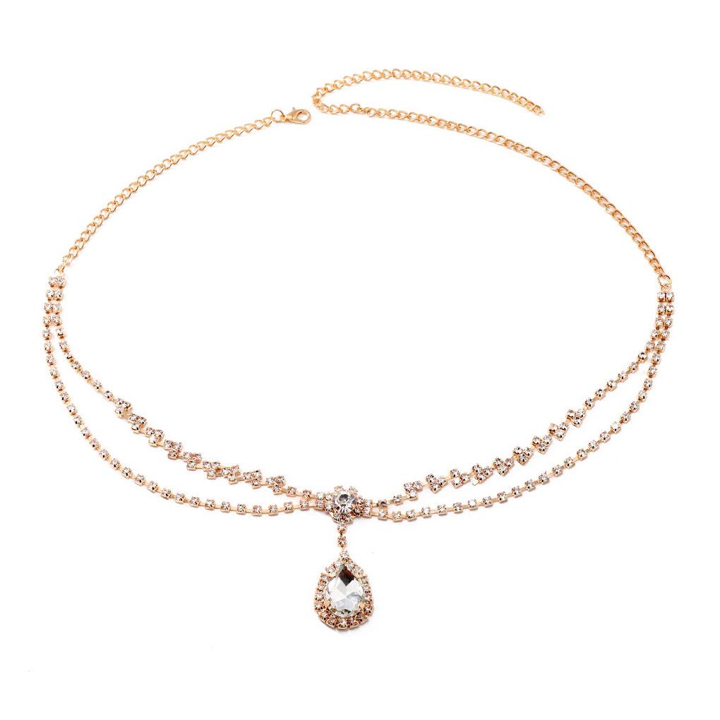Crystal Forehead Chain Water Drop Rhinestone Fashion Romantic Headband Headwear Decoration Women Party Girls Present