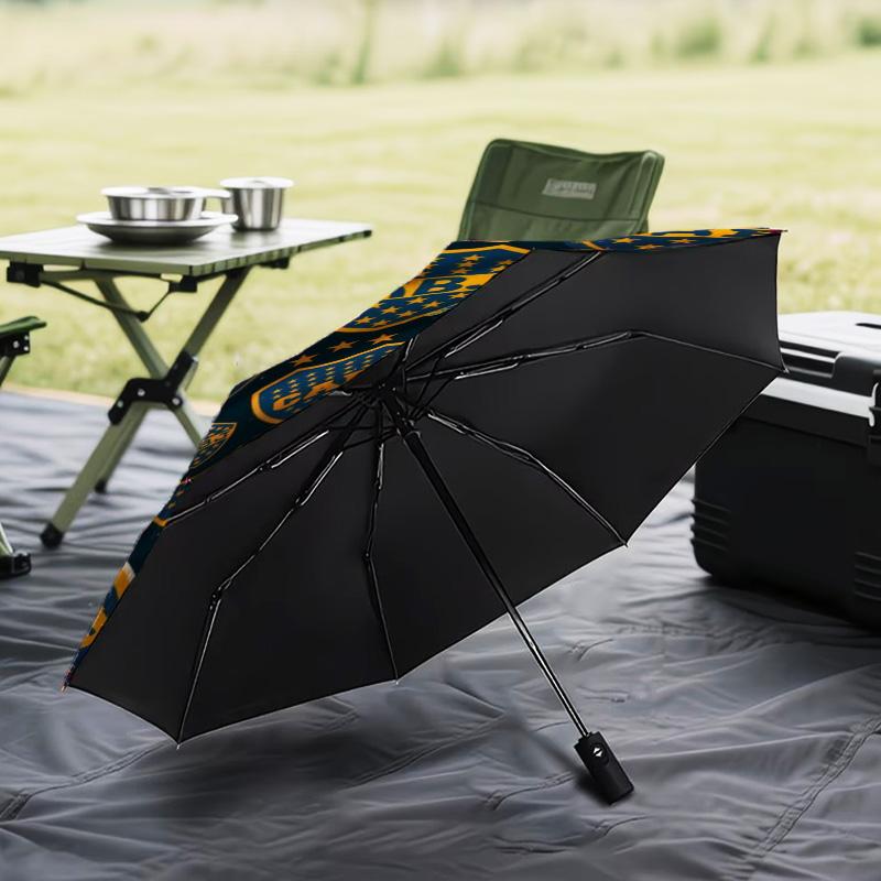 1 Stück Boca Fußballverein Bedruckter Regenschirm Faltregenschirm, Automatischer Regenschirm 8-Rippen für Reisen, Camping Fan Geschenke Weihnachtsgeschenke