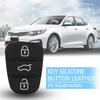 Car Replacement 3 Button Remote Key Fob Case Rubber Pad for Hyundai I10 I20 I30 IX35 for Kia K2 K5 Rio Sportage Flip Key Parts