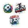 3 Pcs Soccer Window Clings Reusable Sports Ball Goal Player Glass Sticker for Home Office Shop School Decor