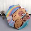 Capybara Themed Travel Umbrella-8 Ribs Automatic Opening and Closing, Portable Folding Design, Compact and Stylish Umbrella Suitable for Out