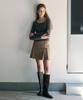 Deuloupisumeon Alpaca Volume Sleeve Square Ribbed Knit [L.Grey]