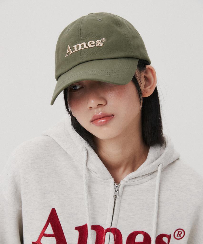 AMES-WORLDWIDE Basic Logo Ball Cap Khaki