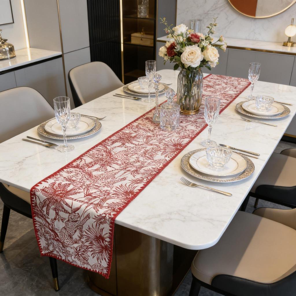 Dining Table, TV Cabinet & Center Table Washable Modern Cotton Linen Nordic Design Table Runner