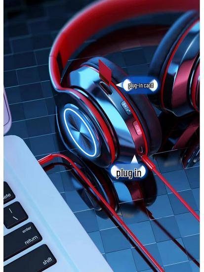 Luminous Bluetooth Head-mounted Heavy Bass Wireless Sports Gaming Headset