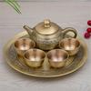 6 pièces/set Ensemble de thé Kung Fu Classique Créatif Fabriqué en Alliage de Zinc Applicable aux Amis et à la Famille et Cadeaux d'Affaires Décoration de la Maison
