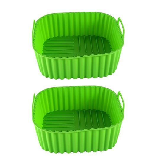 Silicone Air Fryer Liner Food Grade Non-Stick Mat for 4-7QT Baskets Heat Resistant Reusable Square Baking Mat Dishwasher Safe Kitchen Accessory