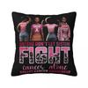 Tackle Breast Cancer Football Pink Ribbon Awareness Square Pillow Case Cushion Covers Awesome Zipper Decor Pillowcase for Home
