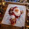 Christmas Window Decals 3D Clings Removable No Residue Stickers Santa Breaking Holiday Decoration Through Glass Wall Decals Festive Decor for Home