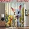 2D flat printing 2pcs Window Treatment Curtains Cute Bunny Duckling Spring Digital Printed Polyester Drapes Seasonal Party &