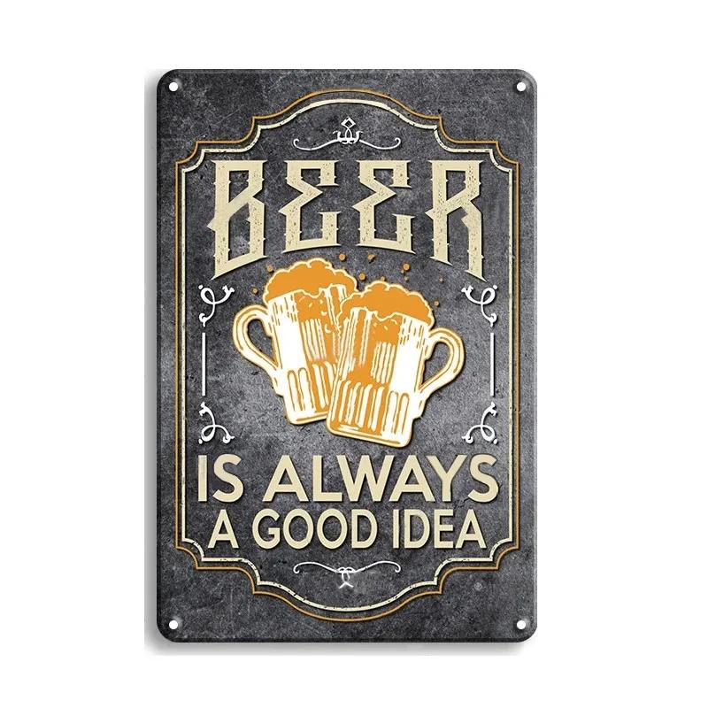 Vintage Cheers Sör Koktél Bádog Táblák Dekoráció Poszter Fém Táblák Fal Bádog Lemez Festmény Férfibarlang Bár Kávézó Művészeti Plakettek Dekoráció