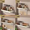Modern White Aluminum Alloy Wallmounted Spice Rack With Multifunctional Storage For Kitchen Organization